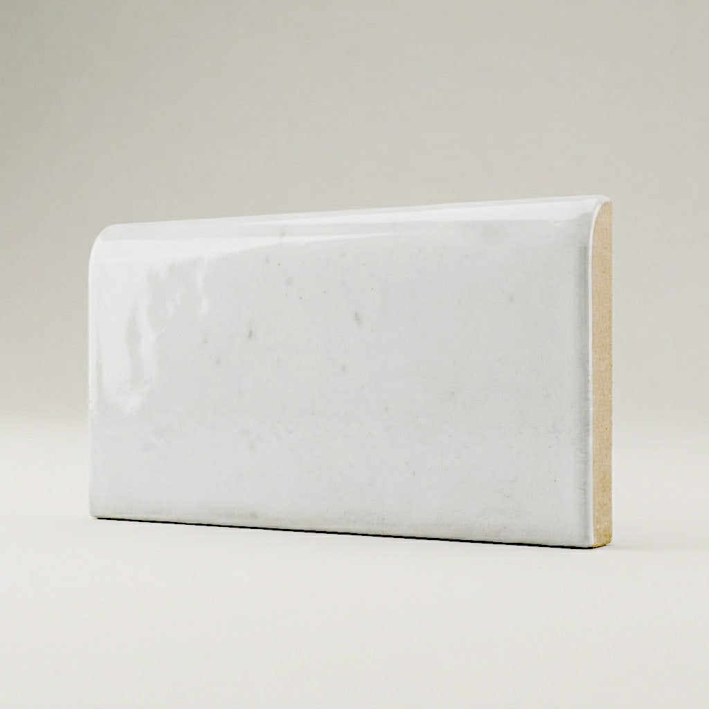 3x6 Loseto White Ceramic Bullnose Tile - American Tile Depot