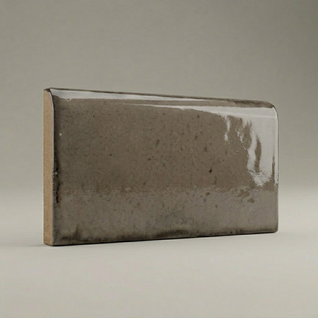 3x6 Loseto Taupe Ceramic Bullnose Tile 3x6 Loseto Taupe Ceramic Bullnose Tile - American Tile Depot