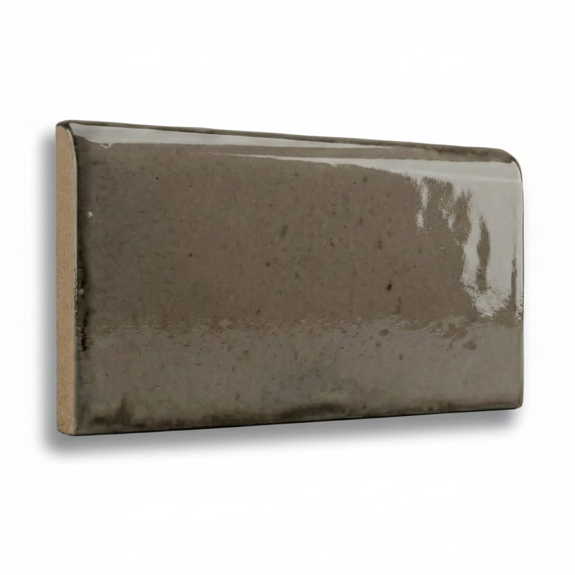 3x6 Loseto Taupe Ceramic Bullnose Tile 3x6 Loseto Taupe Ceramic Bullnose Tile - American Tile Depot