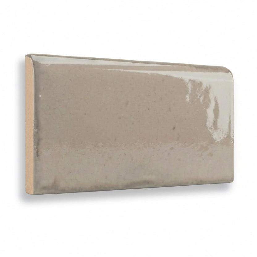 3x6 Loseto Taupe Ceramic Bullnose Tile - American Tile Depot