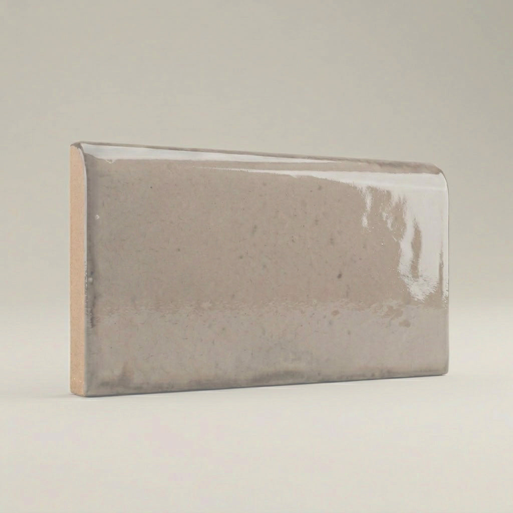 3x6 Loseto Taupe Ceramic Bullnose Tile - American Tile Depot