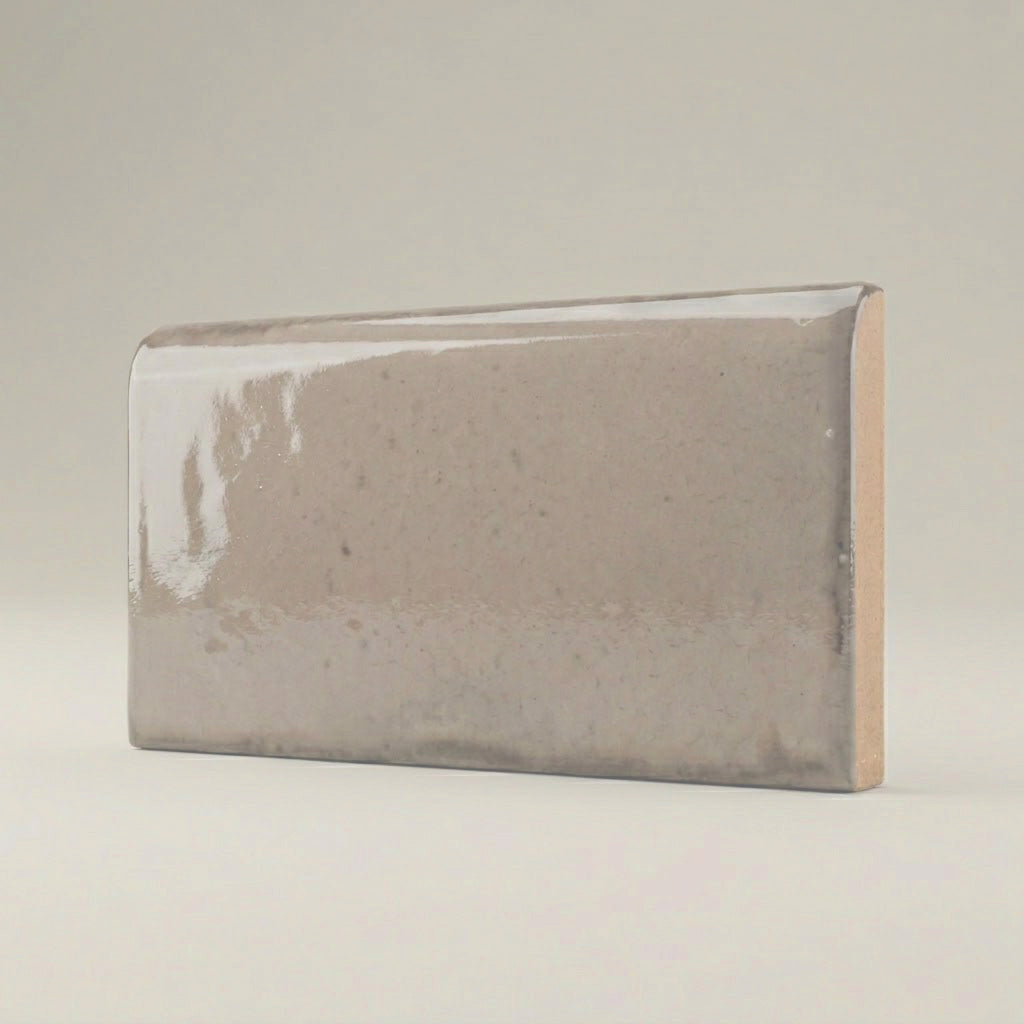 3x6 Loseto Taupe Ceramic Bullnose Tile - American Tile Depot