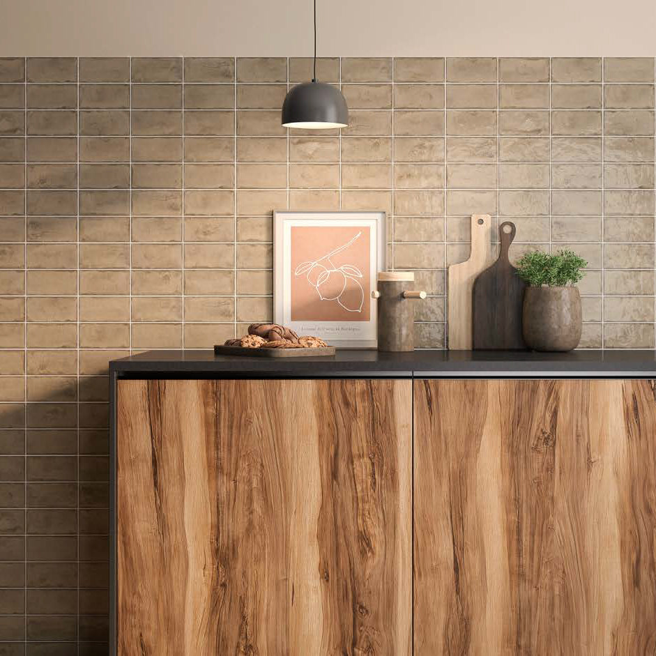 3x6 Loseto Taupe Glossy Ceramic Wall Tile - American Tile Depot