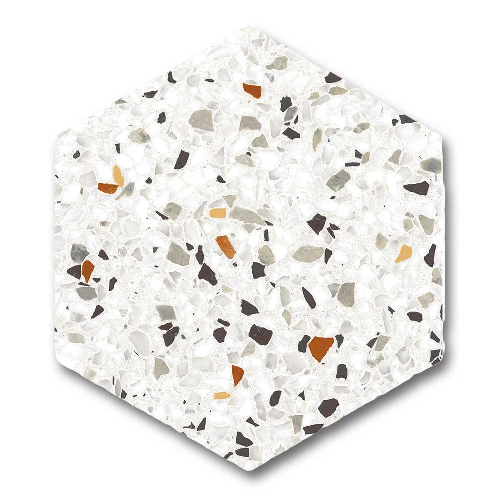 Tempo Mix Matte Terrazzo Look 8" Hexagon Porcelain Tile