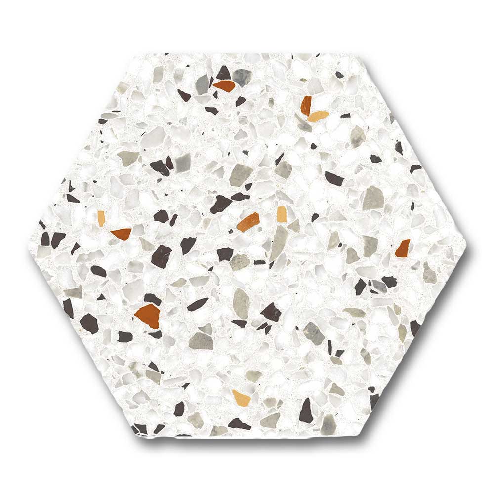 Tempo Mix Matte Terrazzo Look 8" Hexagon Porcelain Tile