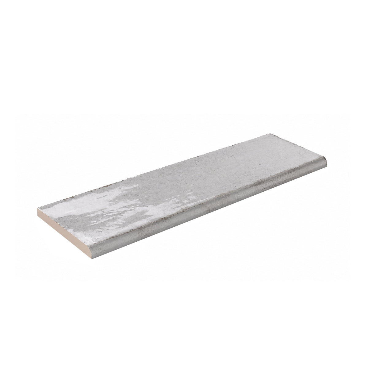 3x12 Faience Tender Gray Glossy Ceramic Bullnose Tile - American Tile Depot