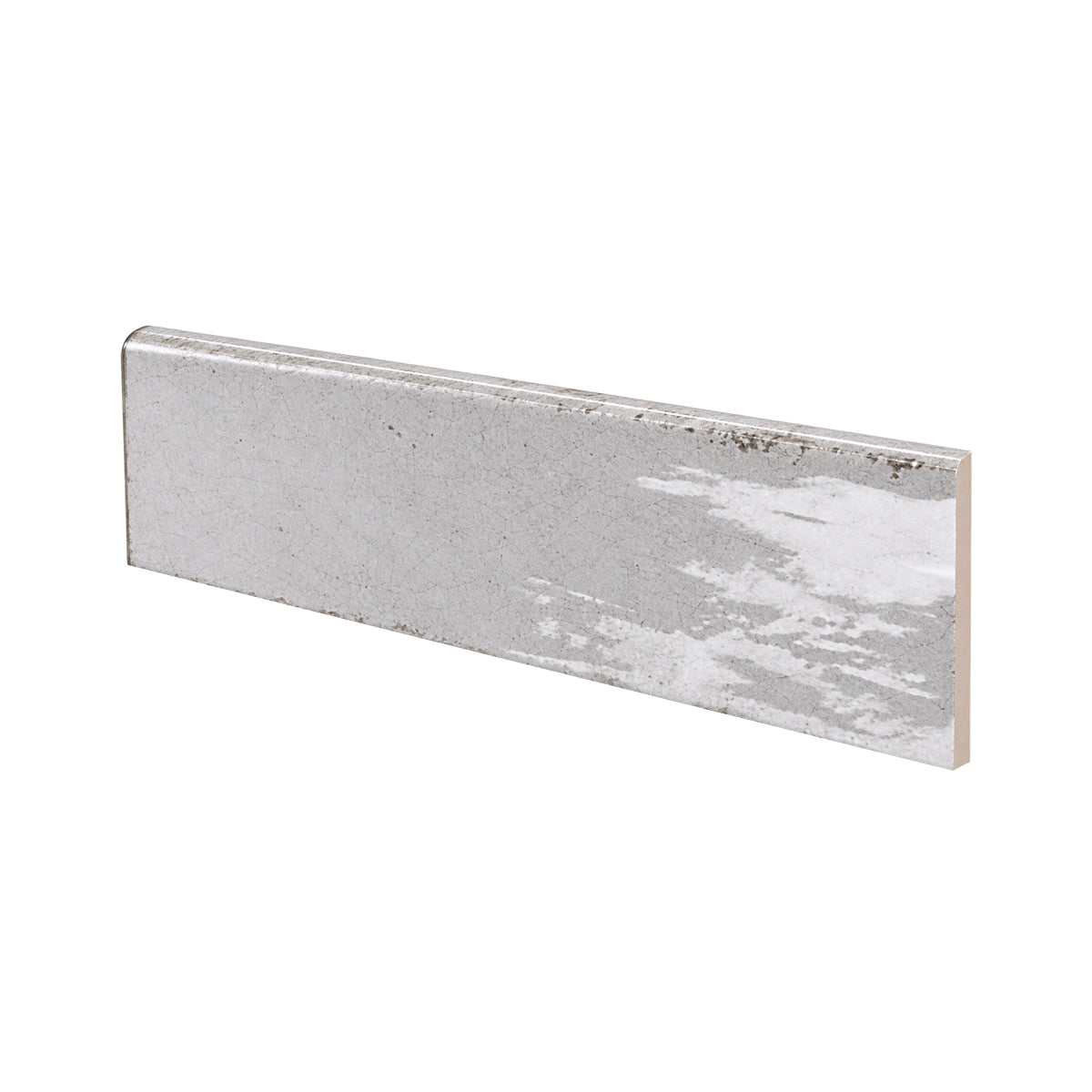 3x12 Faience Tender Gray Glossy Ceramic Bullnose Tile - American Tile Depot