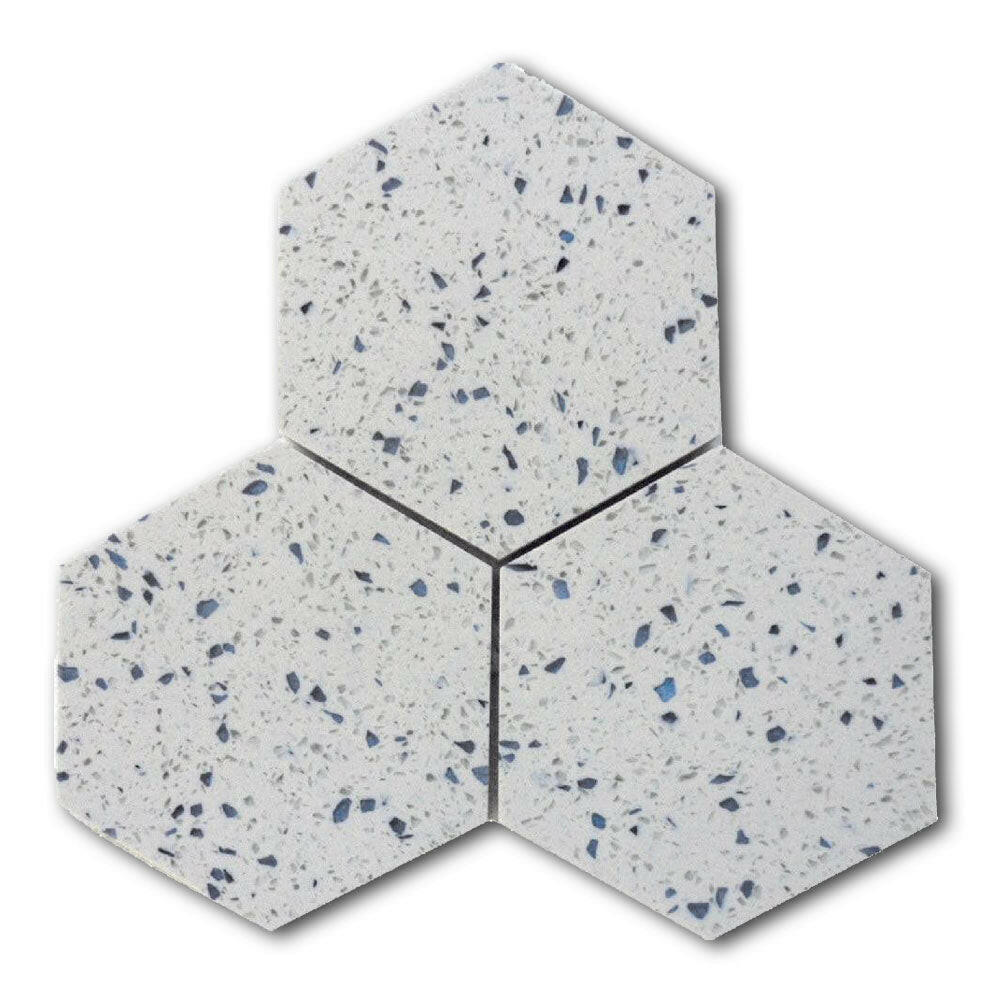 Terrazzo Blue Marble Polished 6" Hexagon Tile Terrazzo Blue Marble Polished 6" Hexagon Tile - American Tile Depot