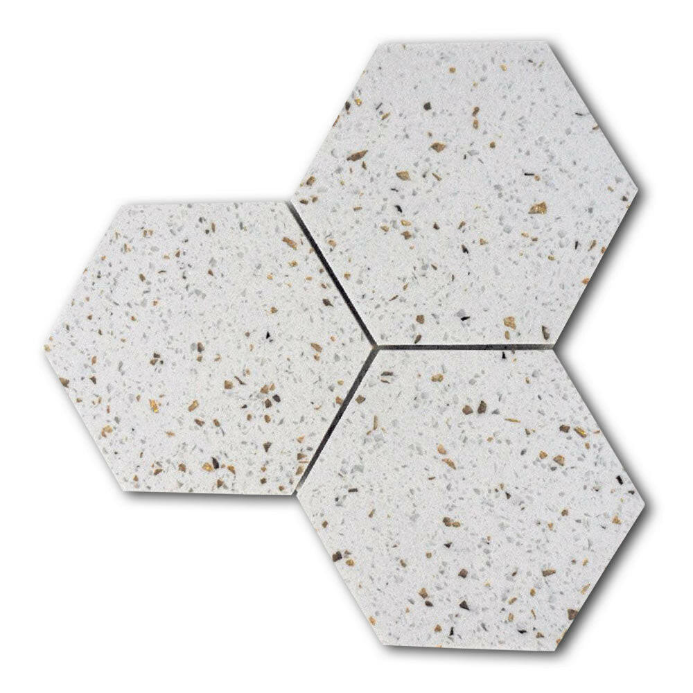 Terrazzo Gold Marble Polished 6" Hexagon Tile Terrazzo Gold Marble Polished 6" Hexagon Tile - American Tile Depot