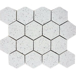 Terrazzo Silver Marble Polished 3" Hexagon Mosaic Tile Terrazzo Silver Marble Polished 3" Hexagon Mosaic Tile - American Tile Depot