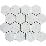 Terrazzo Silver Marble Polished 3" Hexagon Mosaic Tile Terrazzo Silver Marble Polished 3" Hexagon Mosaic Tile - American Tile Depot