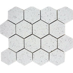 Terrazzo Silver Marble Polished 3" Hexagon Mosaic Tile Terrazzo Silver Marble Polished 3" Hexagon Mosaic Tile - American Tile Depot