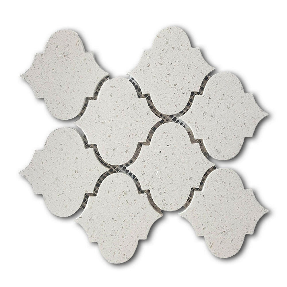 Terrazzo Silver Marble Polished 4" Morocco Mosaic Tile Terrazzo Silver Marble Polished 4" Morocco Mosaic Tile - American Tile Depot