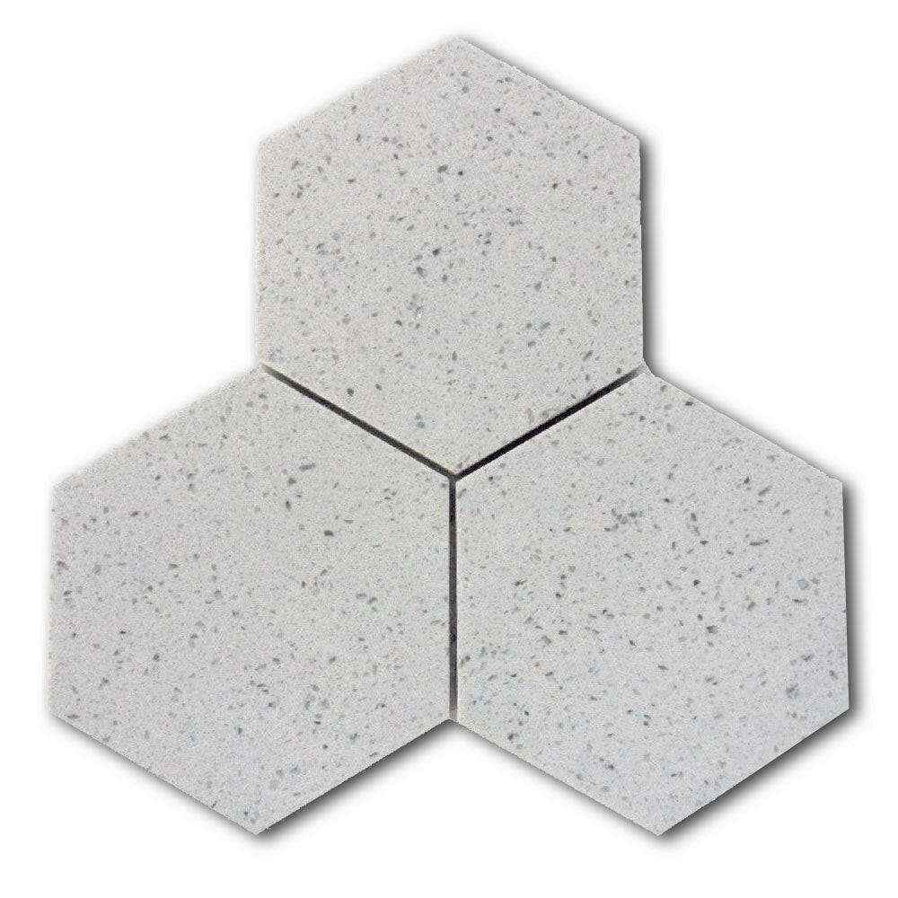 Terrazzo Silver Marble Polished 6" Hexagon Tile Terrazzo Silver Marble Polished 6" Hexagon Tile - American Tile Depot