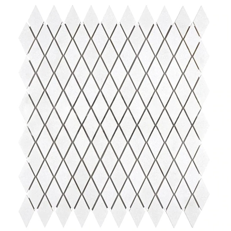 Thassos White Marble Honed 1" Diamond Mosaic Tile Thassos White Marble Honed 1" Diamond Mosaic Tile - American Tile Depot