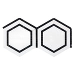 Thassos White Marble Honed 5" Hexagon Combination Mosaic Tile w/ Black Border Thassos White Marble Honed 5" Hexagon Combination Mosaic Tile w/ Black Border - American Tile Depot