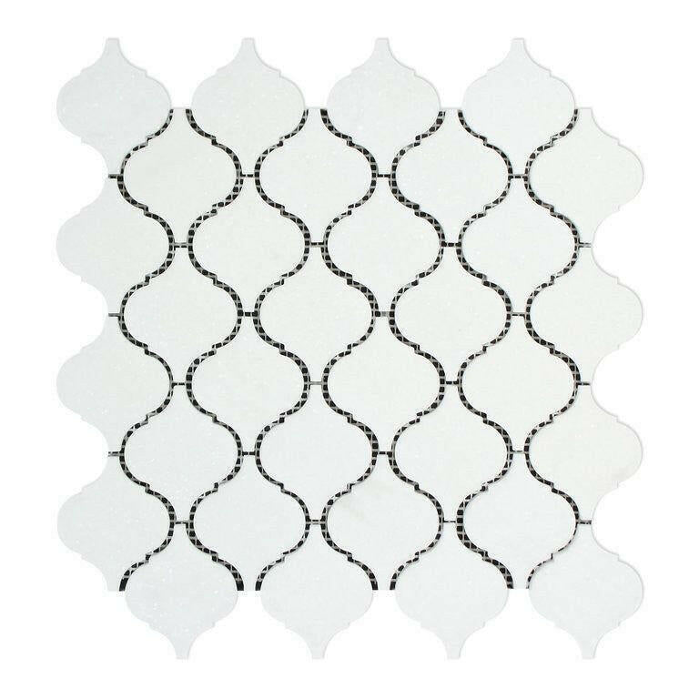 Thassos White Marble Honed Lantern Mosaic Tile - American Tile Depot