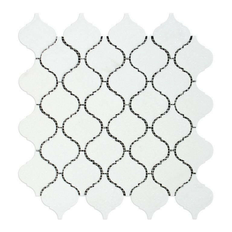 Thassos White Marble Honed Lantern Mosaic Tile - American Tile Depot