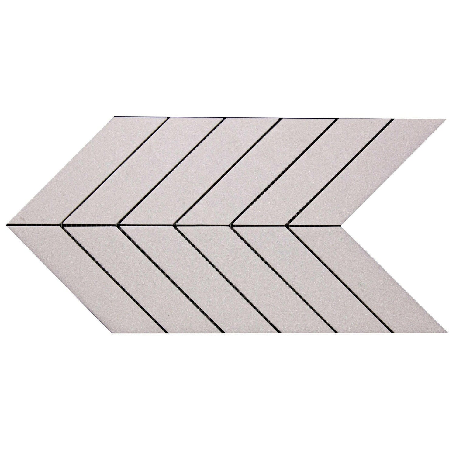 Thassos White Marble Polished 1.5x6 Chevron Mosaic Tile Thassos White Marble Polished 1.5x6 Chevron Mosaic Tile - American Tile Depot