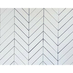 Thassos White Marble Polished 1.5x6 Chevron Mosaic Tile Thassos White Marble Polished 1.5x6 Chevron Mosaic Tile - American Tile Depot