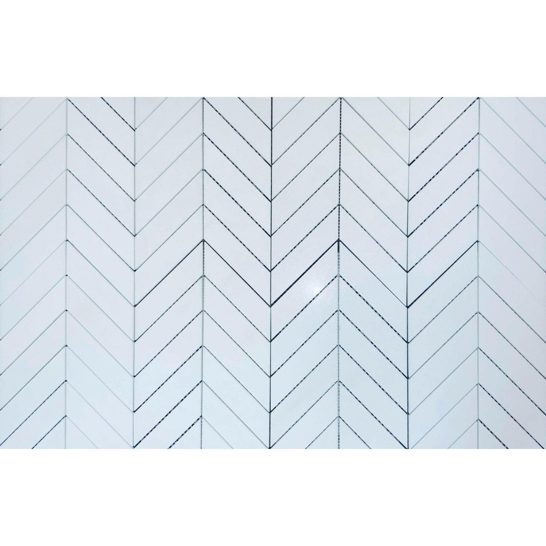 Thassos White Marble Polished 1.5x6 Chevron Mosaic Tile Thassos White Marble Polished 1.5x6 Chevron Mosaic Tile - American Tile Depot
