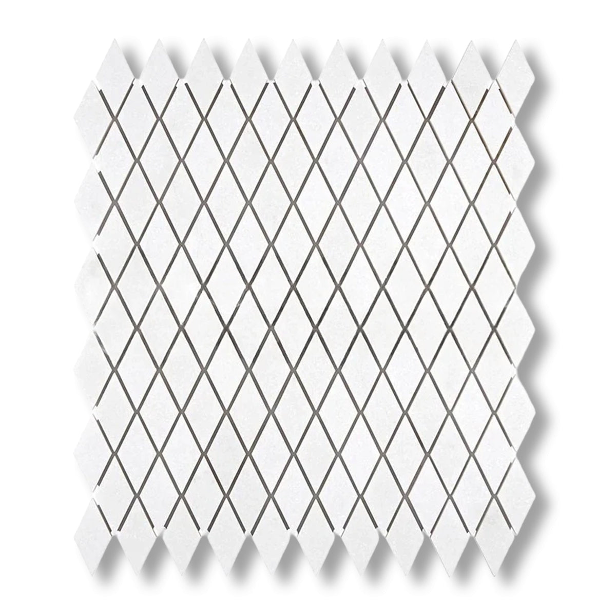 Thassos White Marble Honed 1" Diamond Mosaic Tile