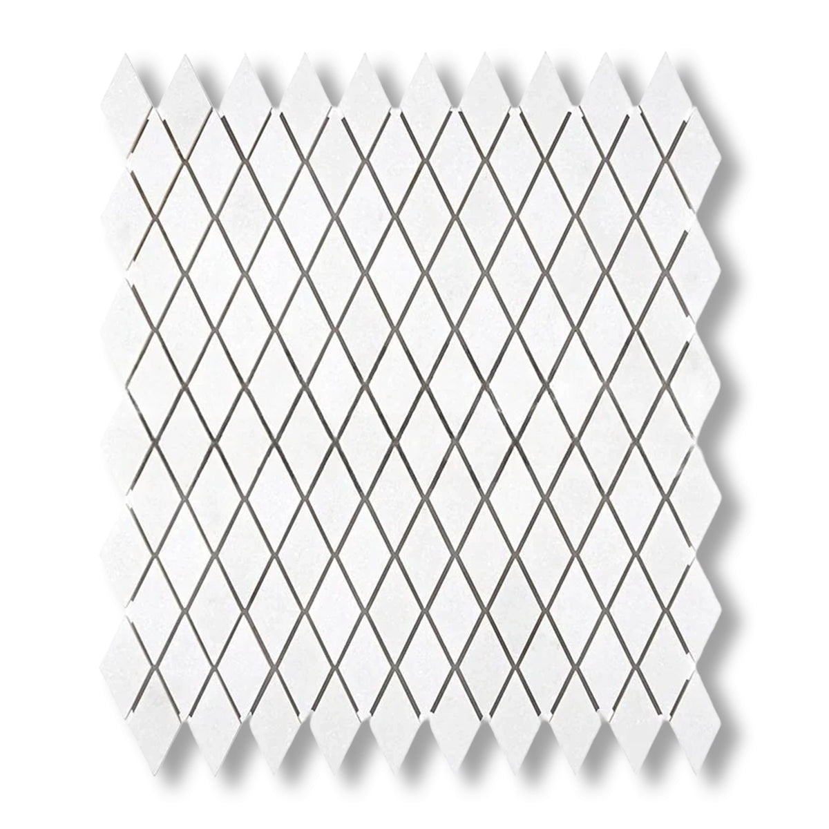 Thassos White Marble Honed 1" Diamond Mosaic Tile