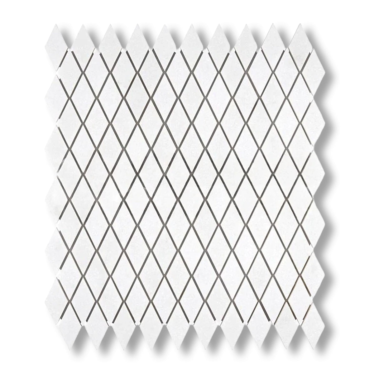 Thassos White Marble Honed 1" Diamond Mosaic Tile - American Tile Depot