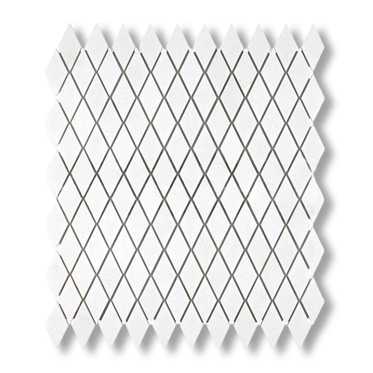 Thassos White Marble Honed 1" Diamond Mosaic Tile - American Tile Depot