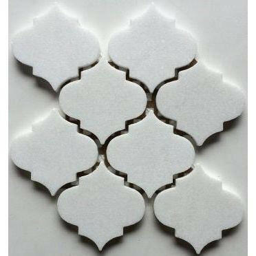 Thassos White Marble Polished 4" Lantern Mosaic Tile Thassos White Marble Polished 4" Lantern Mosaic Tile - American Tile Depot
