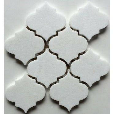 Thassos White Marble Polished 4" Lantern Mosaic Tile Thassos White Marble Polished 4" Lantern Mosaic Tile - American Tile Depot