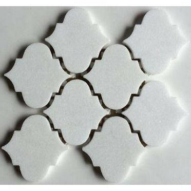 Thassos White Marble Polished 4" Lantern Mosaic Tile Thassos White Marble Polished 4" Lantern Mosaic Tile - American Tile Depot