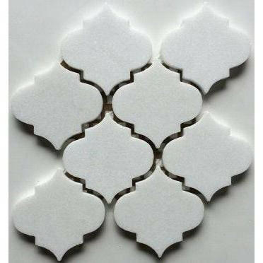 Thassos White Marble Polished 4" Lantern Mosaic Tile Thassos White Marble Polished 4" Lantern Mosaic Tile - American Tile Depot