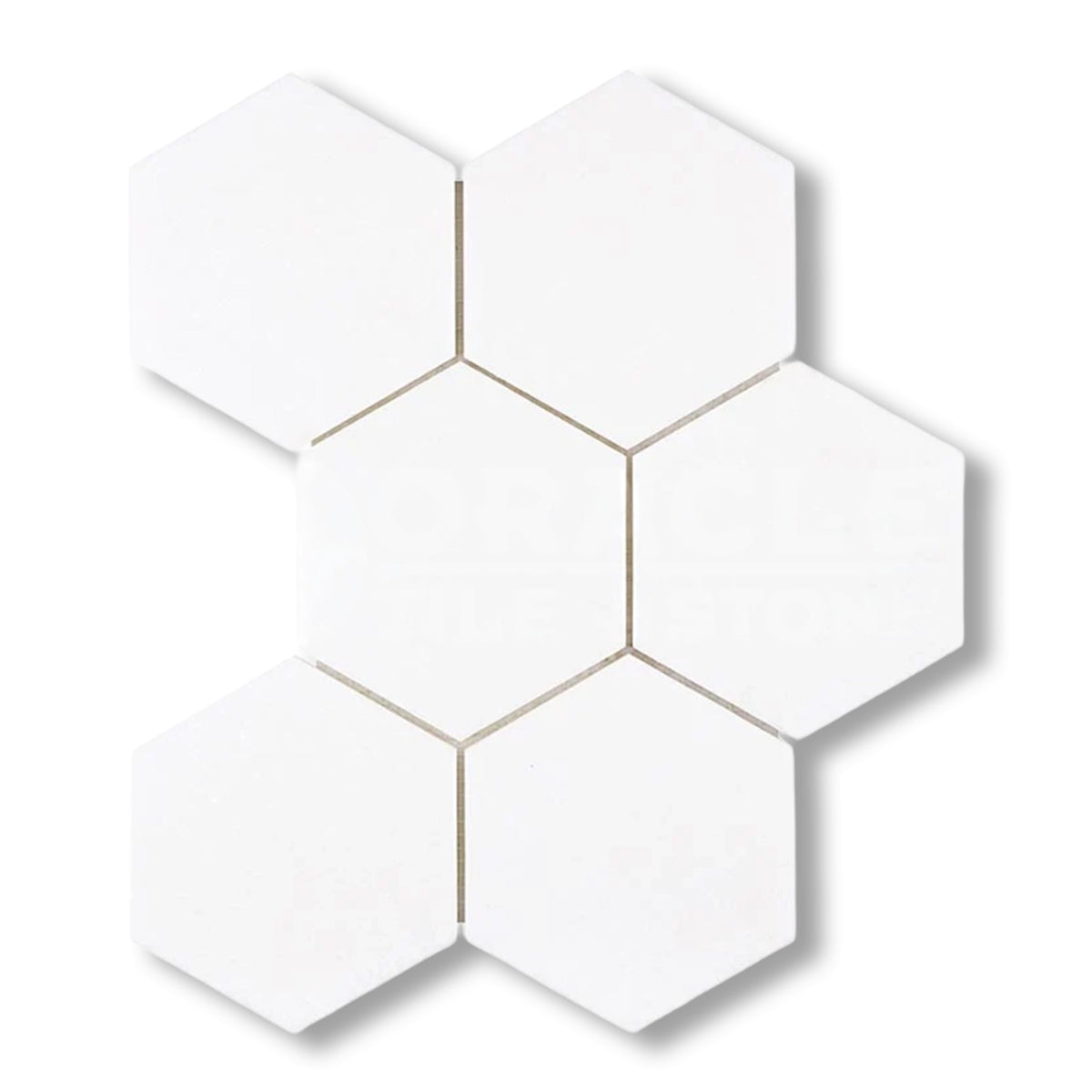 Thassos White Marble Polished 5" Large Hexagon Mosaic Tile - American Tile Depot