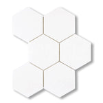 Thassos White Marble Honed 5" Large Hexagon Mosaic Tile - American Tile Depot