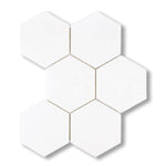 Thassos White Marble Honed 5" Large Hexagon Mosaic Tile - American Tile Depot