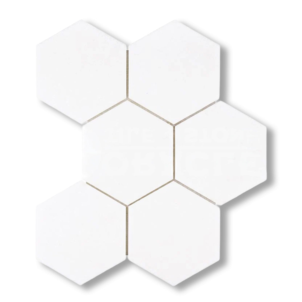 Thassos White Marble Honed 5" Large Hexagon Mosaic Tile - American Tile Depot