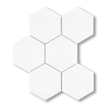 Thassos White Marble Honed 5" Large Hexagon Mosaic Tile - American Tile Depot