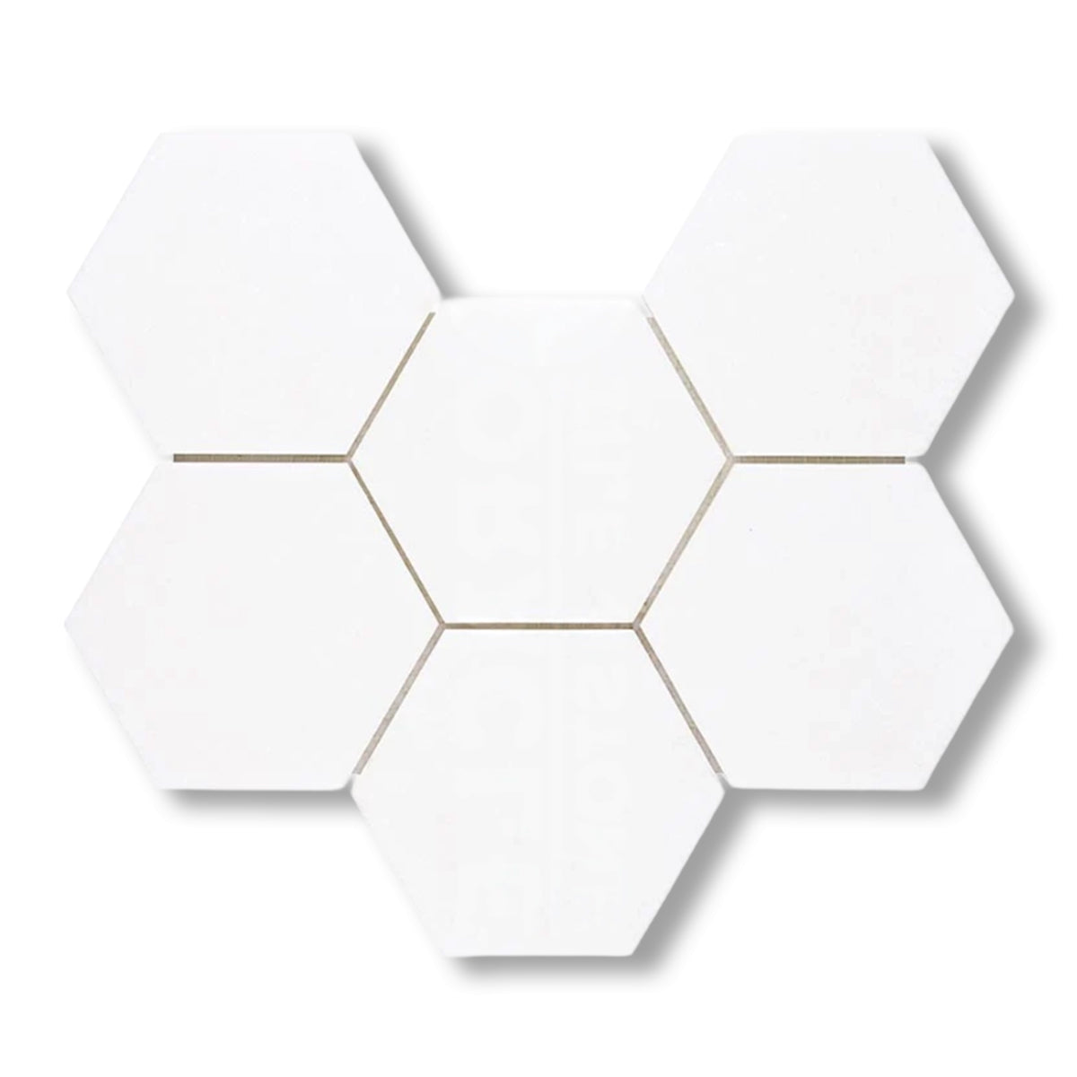 Thassos White Marble Honed 5" Large Hexagon Mosaic Tile - American Tile Depot