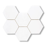 Thassos White Marble Honed 5" Large Hexagon Mosaic Tile - American Tile Depot
