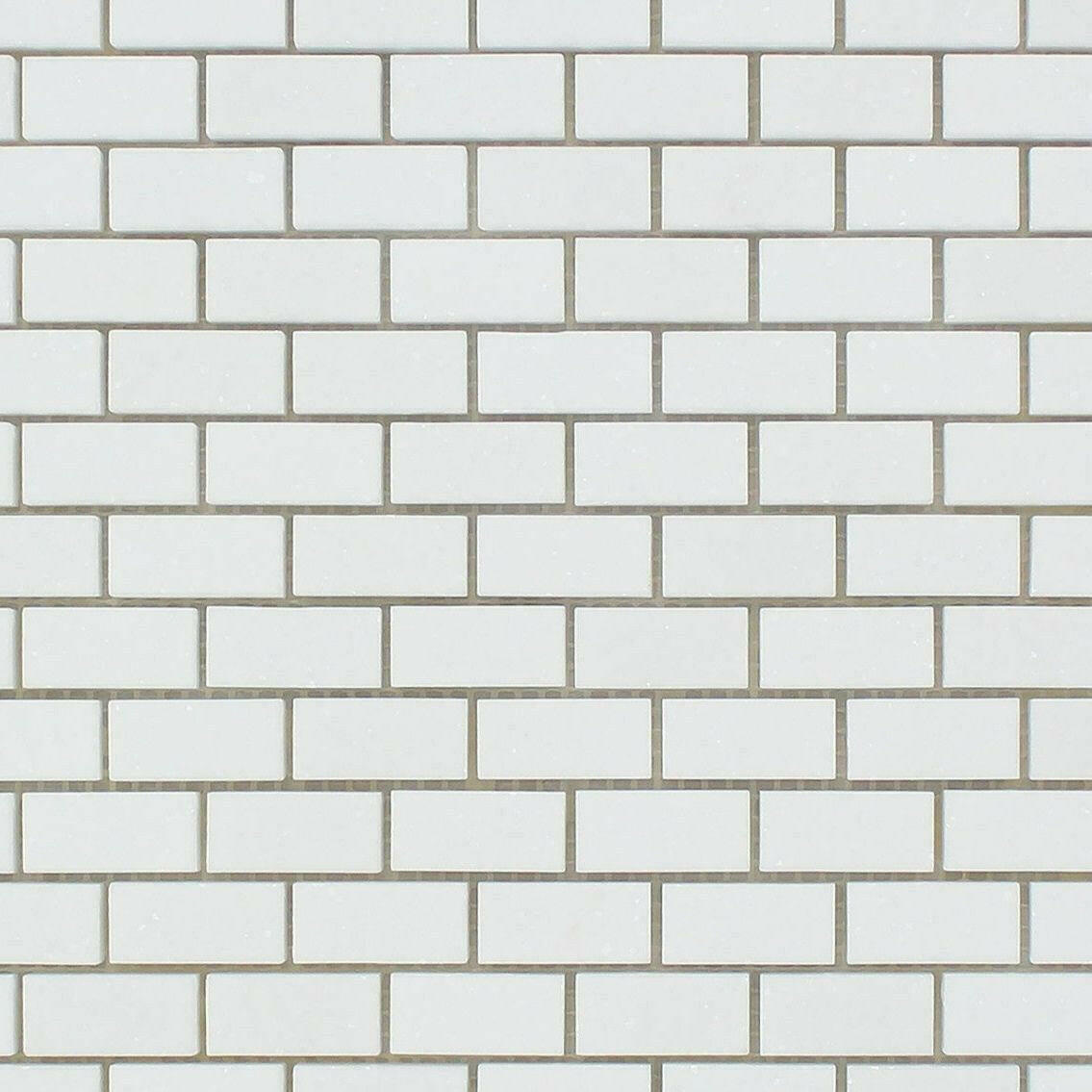 Thassos White Marble Polished Baby Brick Mosaic Tile Thassos White Marble Polished Baby Brick Mosaic Tile - American Tile Depot