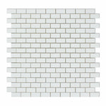 Thassos White Marble Polished Baby Brick Mosaic Tile Thassos White Marble Polished Baby Brick Mosaic Tile - American Tile Depot