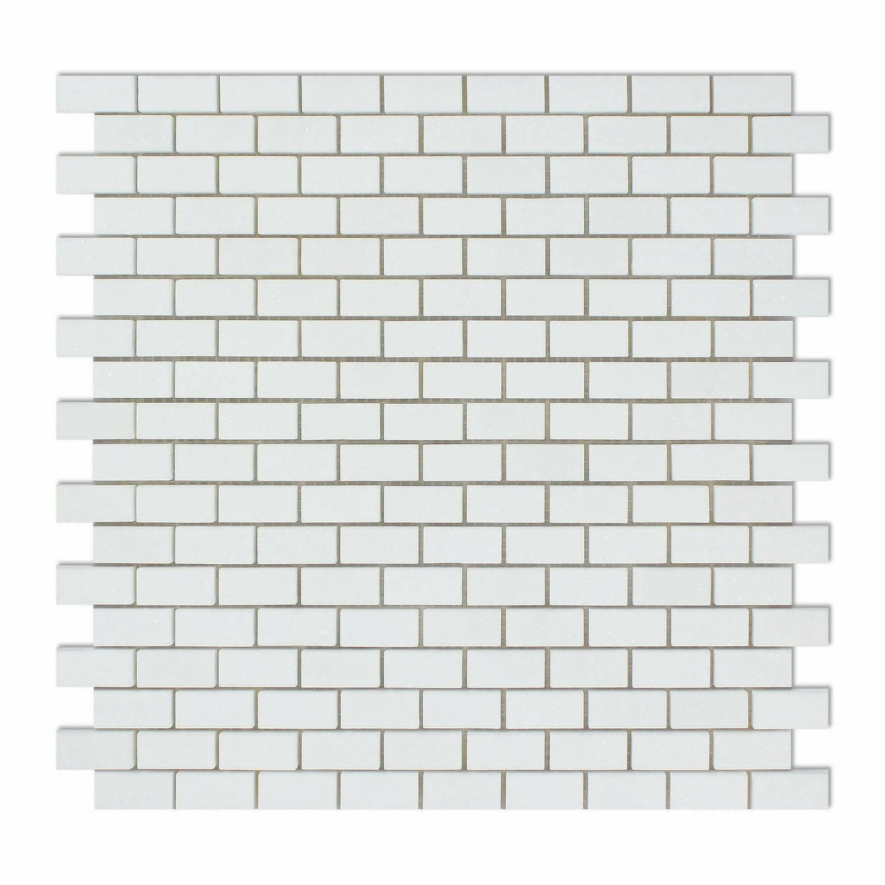 Thassos White Marble Polished Baby Brick Mosaic Tile Thassos White Marble Polished Baby Brick Mosaic Tile - American Tile Depot