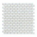Thassos White Marble Polished Baby Brick Mosaic Tile Thassos White Marble Polished Baby Brick Mosaic Tile - American Tile Depot