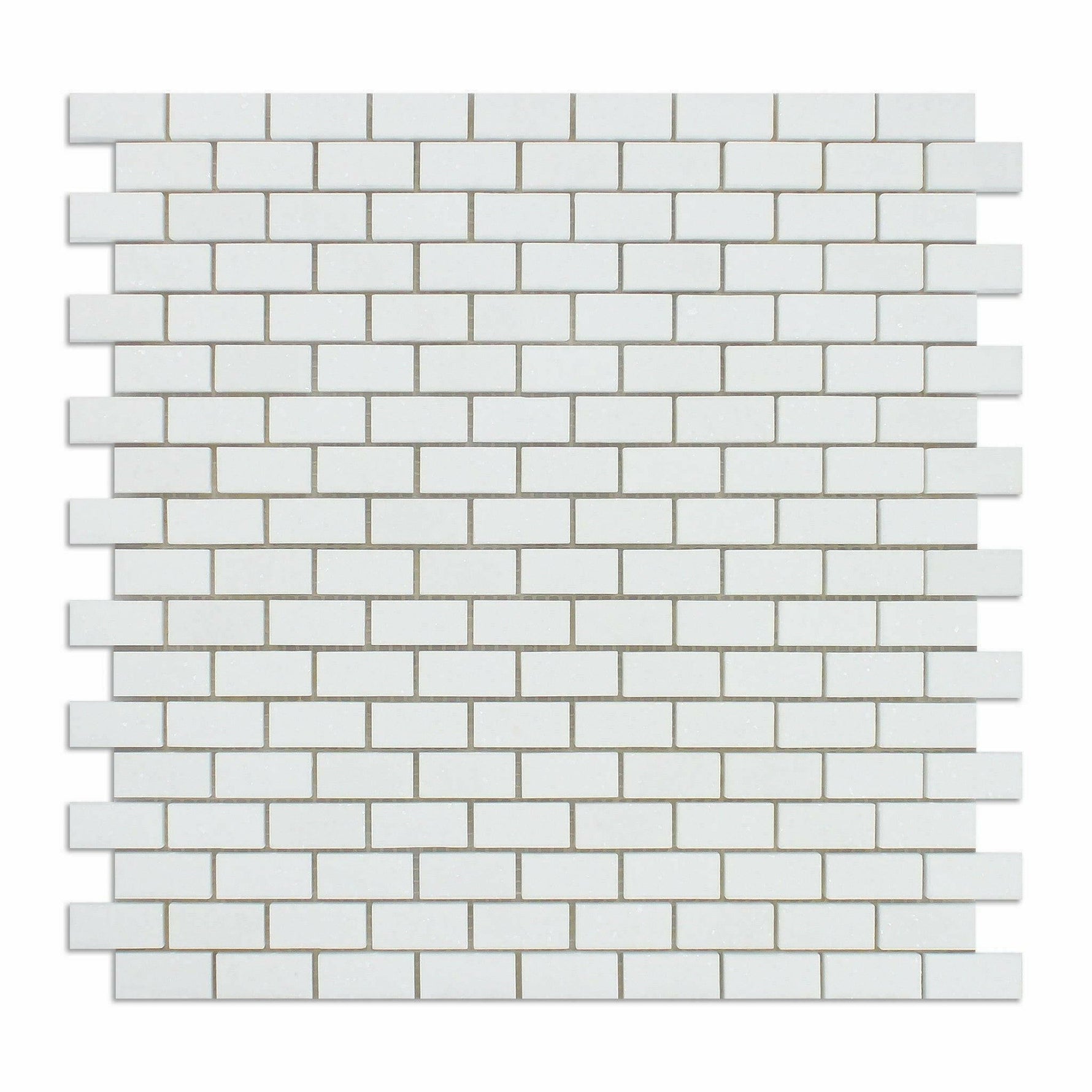 Thassos White Marble Polished Baby Brick Mosaic Tile Thassos White Marble Polished Baby Brick Mosaic Tile - American Tile Depot