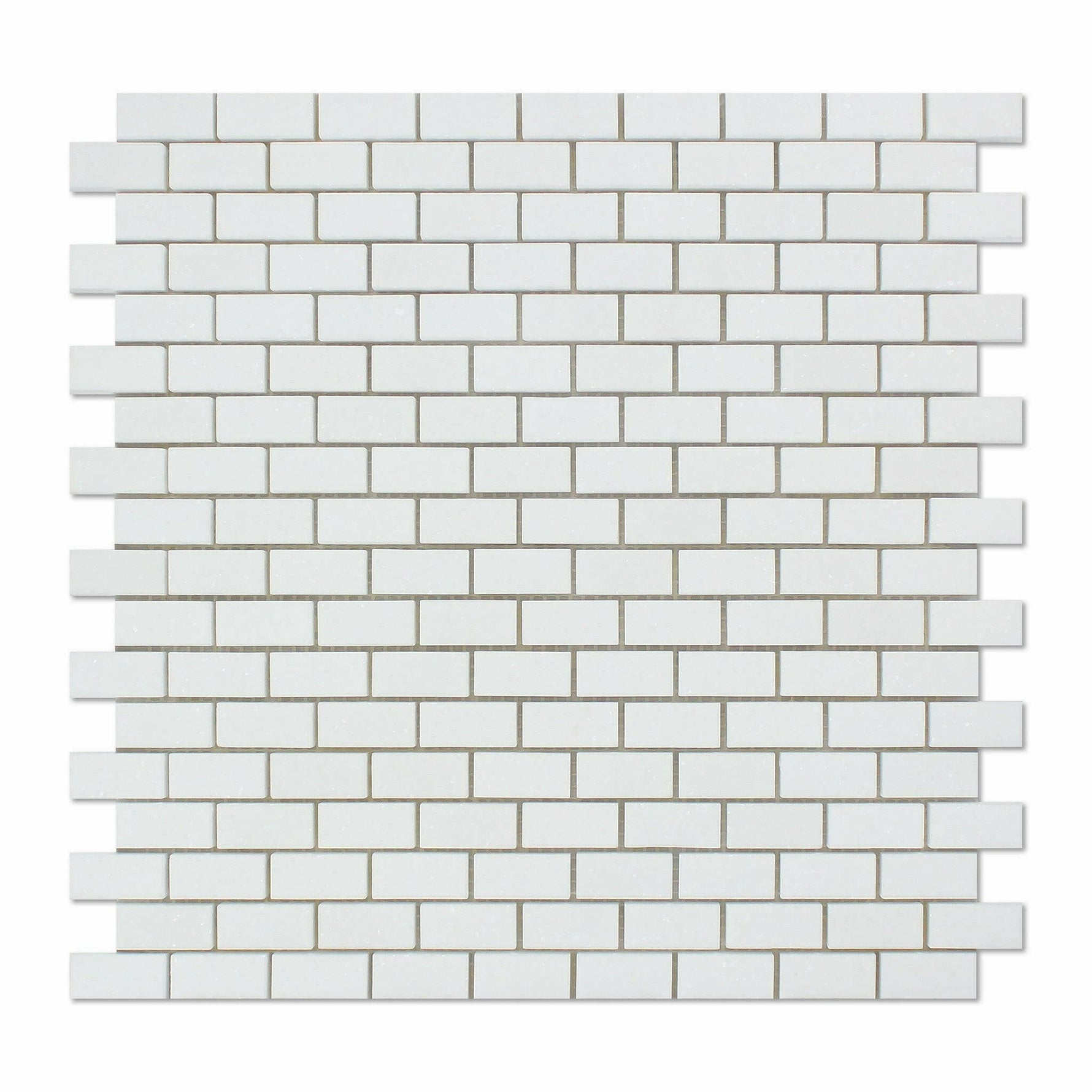 Thassos White Marble Polished Baby Brick Mosaic Tile Thassos White Marble Polished Baby Brick Mosaic Tile - American Tile Depot