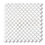Thassos White Marble Polished Fan Mosaic Tile - American Tile Depot