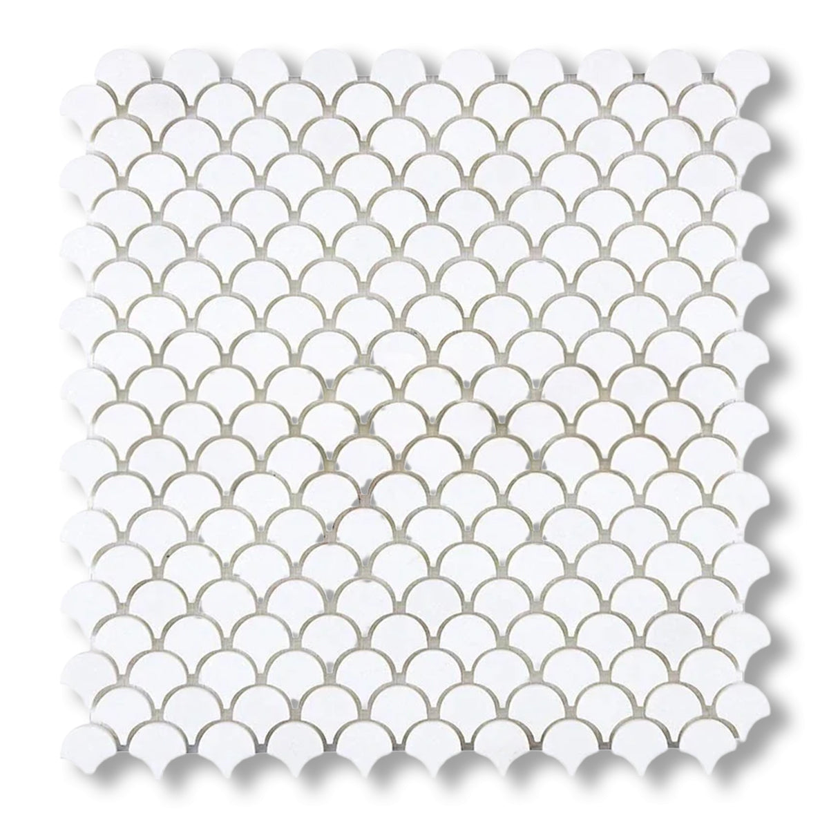 Thassos White Marble Honed Fan Mosaic Tile - American Tile Depot