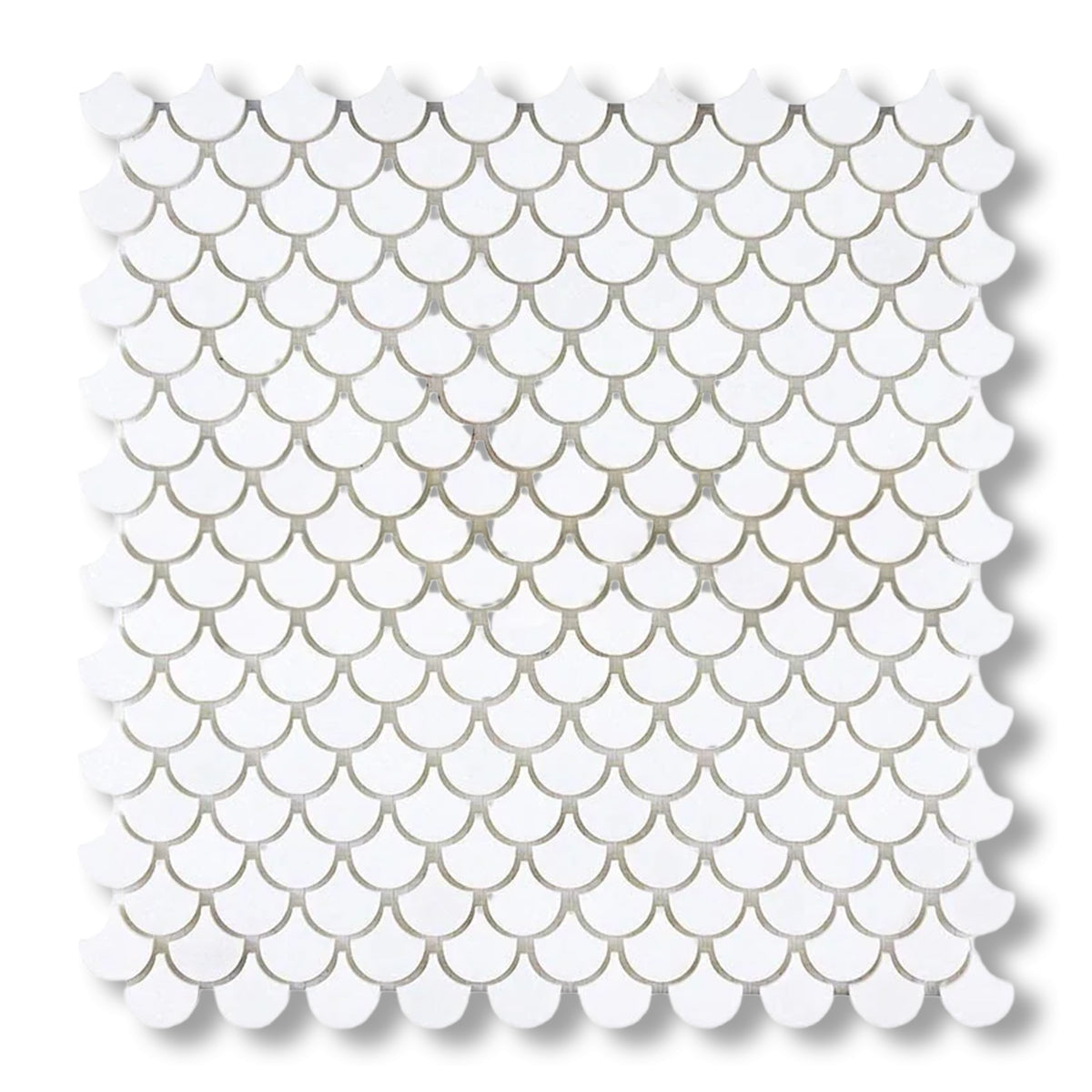 Thassos White Marble Honed Fan Mosaic Tile - American Tile Depot