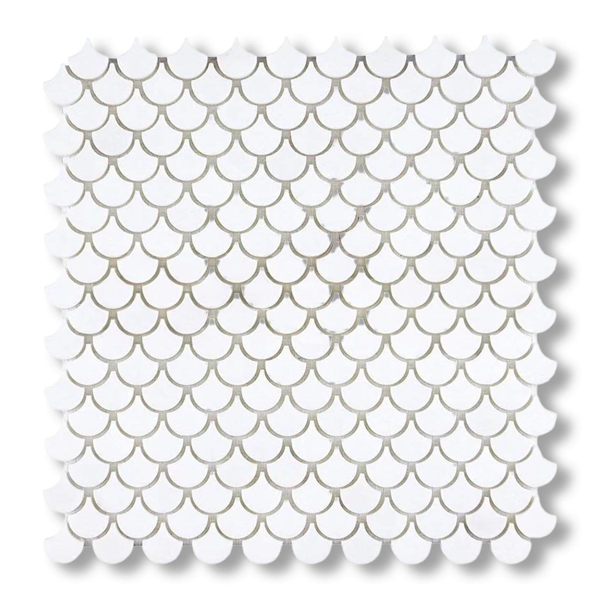 Thassos White Marble Polished Fan Mosaic Tile - American Tile Depot